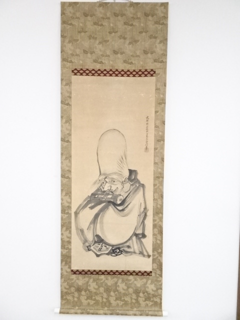 JAPANESE HANGING SCROLL / HAND PAINTED / FUKUROKUJU / BY NAKANOBU KANO